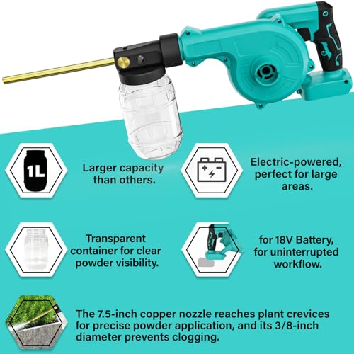 Electric Diatomaceous Earth Duster Compatible for Makita 18V Battery - color: Blue