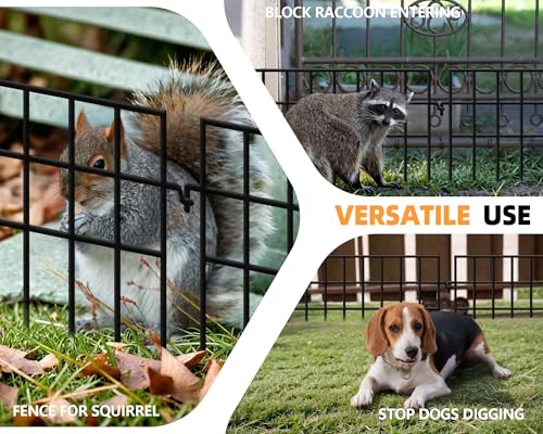 35 Panels Animal Barrier Fence No Dig, 37.92ft(L) X 12in(H) Rabbit Fences Ground Defense Border Small Metal Fencing, Dog Under Barriers Blocker for Garden, Flower Bed, Patio - size: 35 Panels, 37.92 ft(L) X 12 in(H)