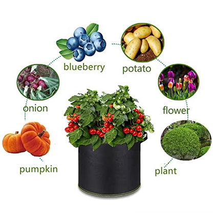 Niurui 5-Pack 30 Gallon Grow Bags Heavy Duty 320G Thickened Nonwoven Fabric Pots Plant Grow Bags with Handles,for Low Stress Plant Training Fruits, Vegetables, and Flowers(Black) - size: 30 Gallon