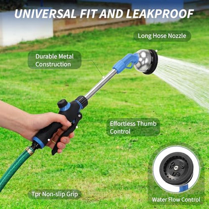 Hushee 2 Pack Garden Hose Wands 16'' Heavy Duty Metal Watering Wands