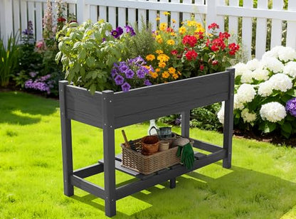 SERWALL Raised Garden Bed with Legs Set of 2-Gray - color: Gray, size: 2 pack