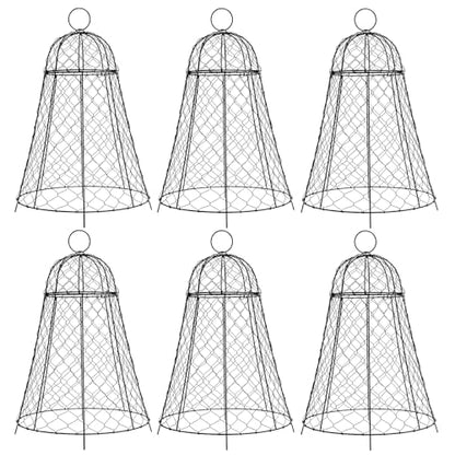 Garden Cloches for Plants 6 Pack - Chicken Wire Outdoor Plant Protectors from Animals - Heavy-Duty Metal Cage with Detachable Lid - Rustproof Covers - 12"D × 17"H - Blocks Rabbits, Squirrels & Birds - size: 6 Pack