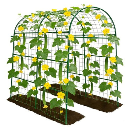 Garden Arch Trellis for Climbing Plants Outdoor - 83" H*71" W*43" L (Green) - size: 71"×44"×83"-G