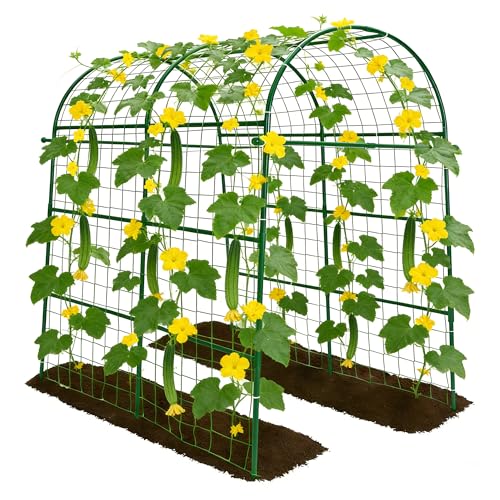 Garden Arch Trellis for Climbing Plants Outdoor - 83" H*71" W*43" L (Green) - size: 71"×44"×83"-G
