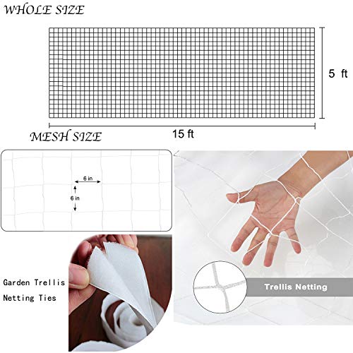 BaseGoal 6in Mesh Trellis Netting, 5x15ft, 1 Pack - size: 6" Mesh (5'X15')