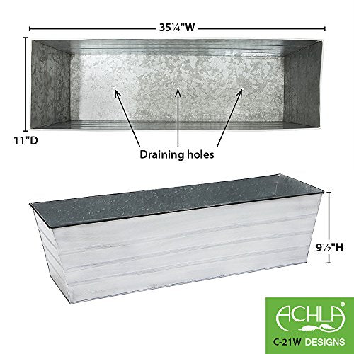 Achla Designs C-21W Window Box, Large, White - color: White, size: Large
