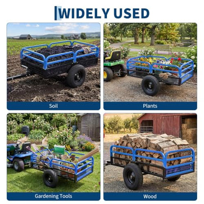 1500 Lbs ATV UTV Dump Trailer, 15 Cu.ft Garden Utility Trailer - color: Blue