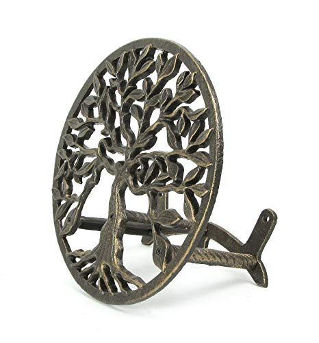 Zeckos Garden Hose Holder Tree of Life 12 Inch Cast Iron Bronze - color: Tree of Life - Bronze