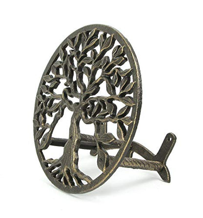 Zeckos Garden Hose Holder Tree of Life 12 Inch Cast Iron Bronze - color: Tree of Life - Bronze