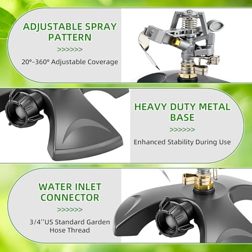 Reallnaive 3 Pcs Pulsating Sprinklers for Yard ABS Weighted Base - style: ABS Base