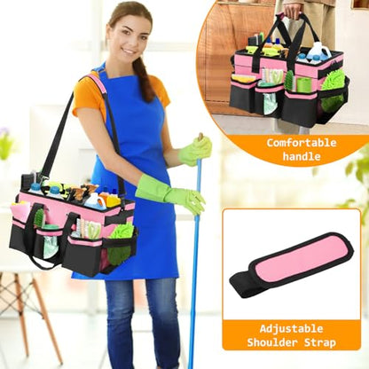 Cleaning Bags for Housekeepers, Cleaning Supply Caddy Under Sink (Pink) - color: Pink
