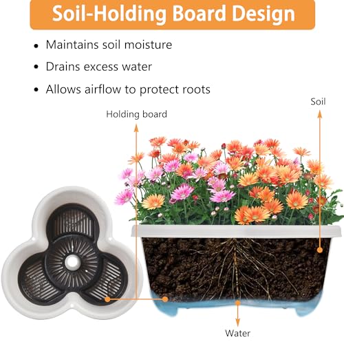 VECELO 5 Tier Vertical Garden Planter, Self Watering Stackable Planters with Wheels for Strawberries, Herbs, Flowers, Vegetables, Gray - color: Gray, size: 5 Tier
