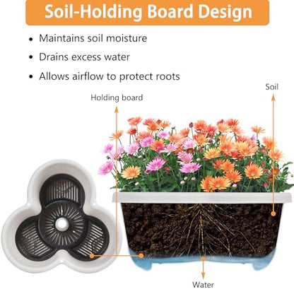 VECELO 5 Tier Vertical Garden Planter, Self Watering Stackable Planters with Wheels for Strawberries, Herbs, Flowers, Vegetables, Gray - color: Gray, size: 5 Tier
