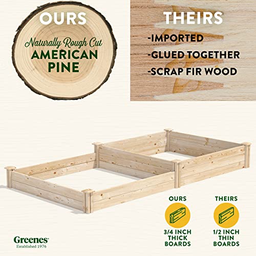 Greenes Fence Original Pine Raised Garden Bed, 4' x 8' x 7-10.5" - Made in USA with American Pine - size: 4' W x 8' L x 7-10.5" H