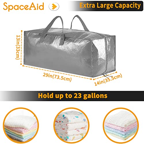 SpaceAid Heavy Duty Moving Bags, Extra Large Storage Totes W/Backpack Straps Strong Handles & Zippers, Alternative to Moving Boxes, Packing & Moving Supplies, Gley (4 Pack) - color: Grey, size: 4 Pack