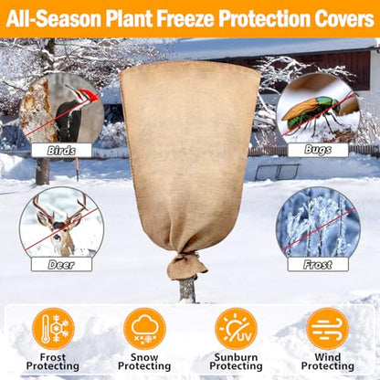 Legigo 3 Pack 32 X 40 Inch Burlap Bags for Winter Plant Frost Protection - size: 32 X 40 Inch