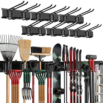 TIDYME Garage Wall Organizer, Shovel Holder Wall Mount, 96" Double Hooks - size: 96", style: Double Hooks