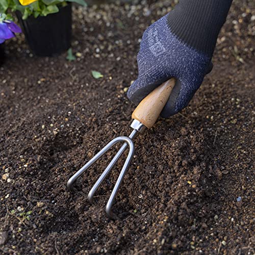 Garden Helper Hand Cultivator Garden Tool 3 Claw for Planting, Garden Hand Rake Japanese Stainless Steel, Wooden Handle, Made in Japan - style: Cultivator Rake