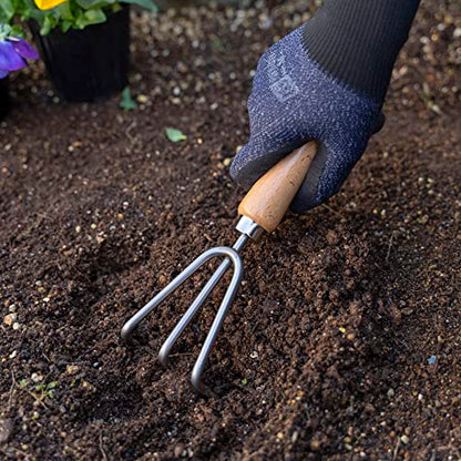 Garden Helper Hand Cultivator Garden Tool 3 Claw for Planting, Garden Hand Rake Japanese Stainless Steel, Wooden Handle, Made in Japan - style: Cultivator Rake