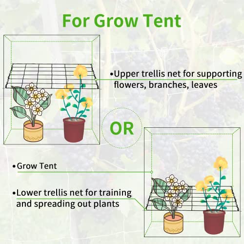 iPower 3x3FT Elastic Trellis Netting, Heavy-Duty Plant Net with Hooks, Flexible Hydroponics Support for Indoor Plants, Gardening, Vegetables, Black