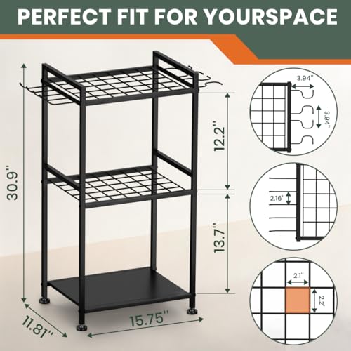 SPACECARE Garden Tool Organizer with Feet Up to 35 Long-Handled Tools Black - style: RACK-with Feet