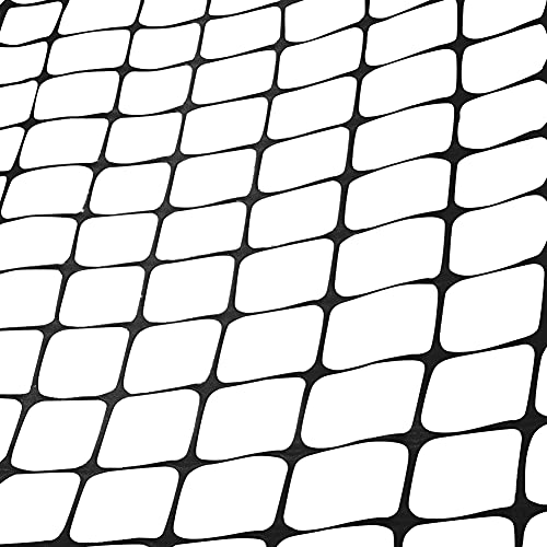 Plastic Fence, Plastic Mesh Fence Deer Netting Black, 4 x 50 Feet Roll - color: Black