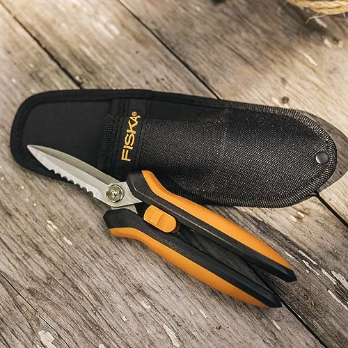 Fiskars 8" SoftGrip Pruning Shears, Multipurpose Garden Snips with Sheath - style: Snips
