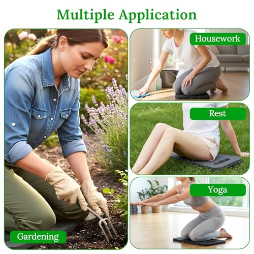 8 Pack Garden Kneeling Pad, Black Thick Foam Knee Pads for Gardening, Waterproof Kneeler Mat for Yoga, Cleaning, Prayer and Exercise, 15.75x6.9x0.63 Inch