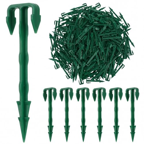 Nuanchu 100 Pcs 6 Inch Landscape Garden Stakes Bulk, Degradable Sod Spikes - size: 6 Inch