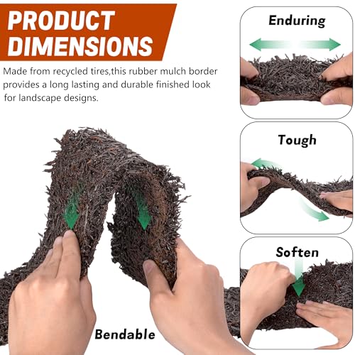 140" x 5.5" Recycled Rubber Mulch Mat Roll for Landscaping, Mulch Barrier