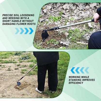 YEELOR Garden Hoe, Heavy-Duty Long Handle Weeding Hoe for Gardening - style: Flat hoe