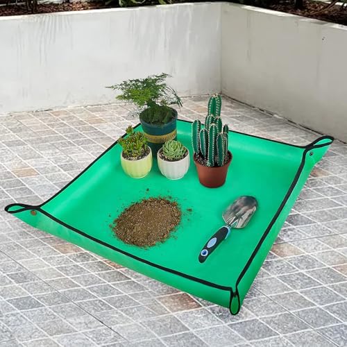 Gardening Repotting Mat for Plants - Waterproof Mat for Potting, Soil Change, Flower and Plant Care (50cm x 50cm, Green) - color: Green, size: Small