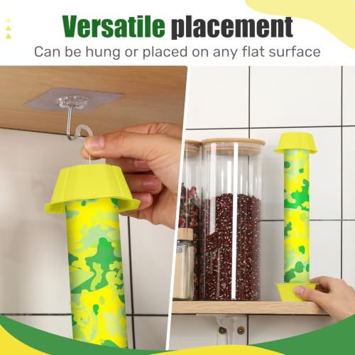 Qualirey 4 Pcs Sticky Fly Trap Fly Stick with Hook, Green Camouflage - style: Green Camouflage