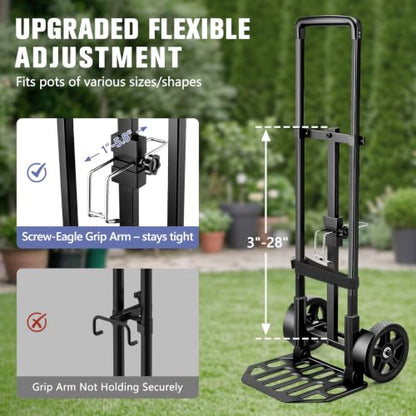 KEDSUM Plant Dolly Cart, 300LBS Foldable Heavy Duty Plant Caddy with Wheels