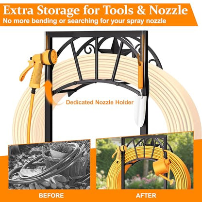 Detachable Heavy Duty Garden Hose Stand, Outdoor Water Hose Storage Rack - style: GoldStar_1