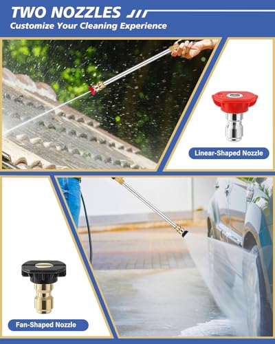 Jet Nozzle Power Washer for Garden Hose, High Pressure Hose Nozzle - color: Black