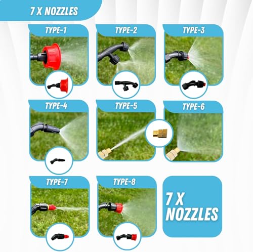 Battery Powered Backpack Sprayer 2.6 Gallon, 0-70 PSI Adjustable Pressure, Long-Lasting Lithium-Ion Battery&Charger, 7 Nozzles, Lawn and Garden Electric Sprayer for Weed/Pest Control Watering and more - color: Model3-AG2006-2.6 Gal