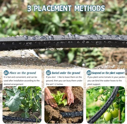 Flat Soaker Hose 50FT 2-Pack for Garden Beds - size: 50FT 2Pack