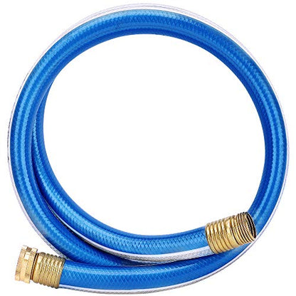 5ft 3/4” Short Leader Garden Hose, Solution4Patio, Male to Female Fittings - color: Blue/White, size: 3/4 in. x 5 ft.