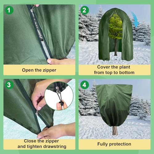 110" x 79" Large Plant Covers Freeze Protection, Thicken Plant Frost Cover - color: Dark Green