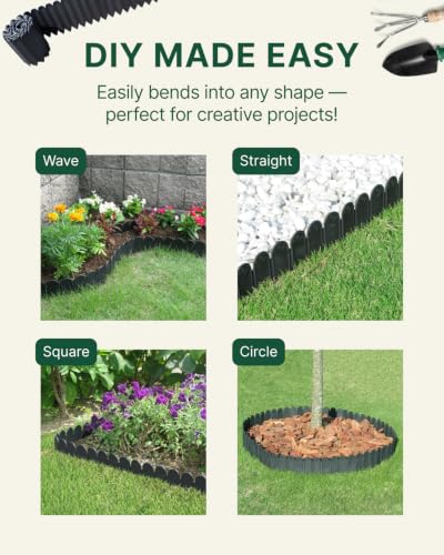 DAIM FlexWall Edge Landscape Edging, Garden Edging, Black, 6" x 16.5 ft - size: 6" x 16.5 ft