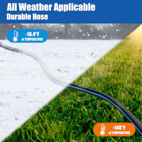 Heavy Duty Garden Hose 100FT, Flexible Water Hose with 10 Function Sprayer - color: Dark Blue, size: 100FT