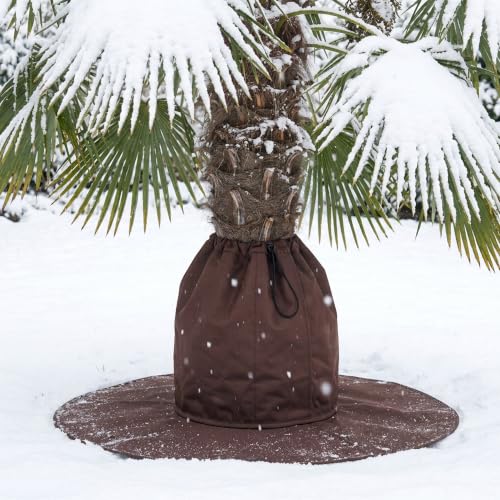 Adnee 2Pcs Palm Tree Root Protectors, 3-Layer Winter Tree Root Frost Covers - color: Coffee