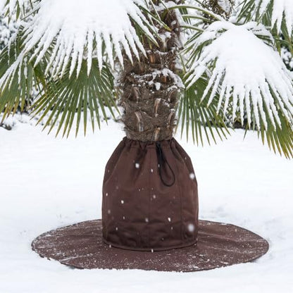 Adnee 2Pcs Palm Tree Root Protectors, 3-Layer Winter Tree Root Frost Covers - color: Coffee