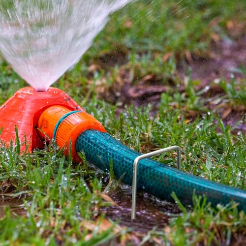 CEWOR 200 Pack Landscape Staples 4 Inches, Galvanized Metal Garden Stakes Landscaping Landscape Fabric Staples Sod Pins for Lawn, Barrier Fabric, Garden Fence, Ground Cover - size: 4 Inch-200 Pack