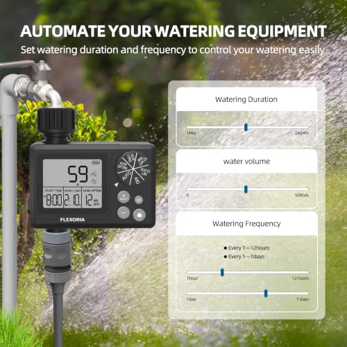 Digital Programmable Water Timer, Garden Hose Sprinkler Timer for Irrigation and Watering Systems, 1 Outlet
