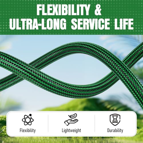 Garden Hose 25 ft, Non-Expanding Lightweight Kink-Free Flexible Water Hose - color: Green, size: 25ft