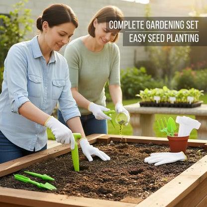 Seed Planter Tool, 17-Piece Gardening Kit with Seed Planter, Dibber, and Plant Labels, Ideal for Indoor and Outdoor Planting, Made of Durable Plastic Materials