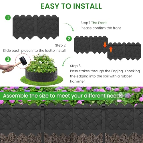 30 Pack Flower Bed Edging Borders, Landscape Edging with Stakes, 5" X 30ft