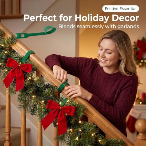 100Pcs 10-Inch Green Adjustable Plant Ties, Christmas Garland Ties - size: 10 in x 0.5 in